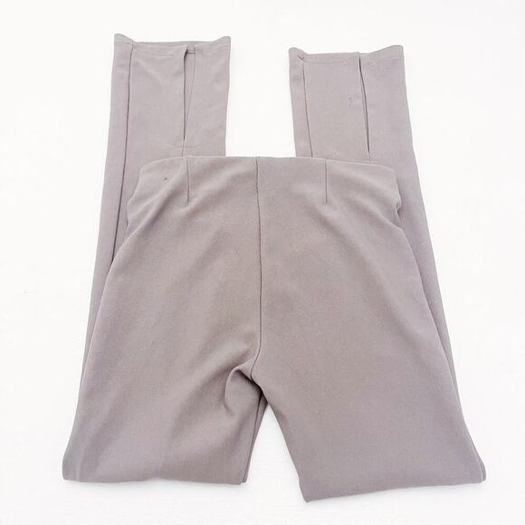 Zara Brown Stretch Pant Split Hem Textured Throuhout SZ L - Picture 5 of 7